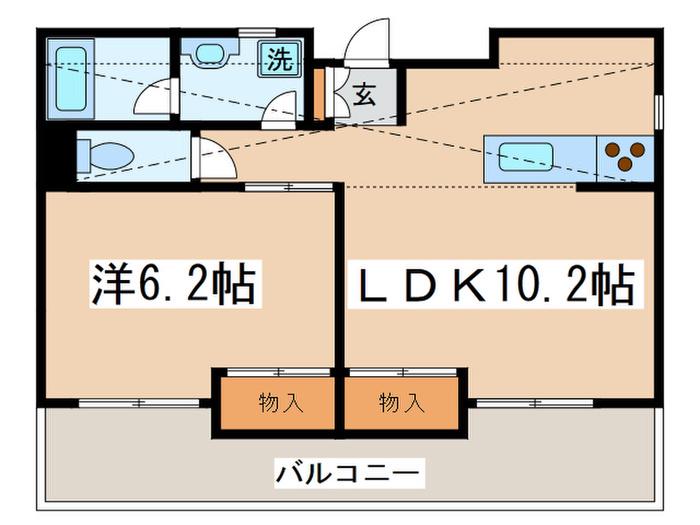 アメニティ高島台I(1LDK/4階)の間取り写真