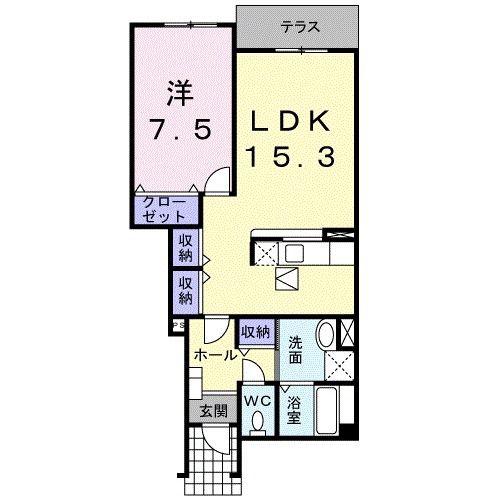 ＪＲ和歌山線 下井阪駅 徒歩7分 2階建 築20年(1LDK/1階)の間取り写真