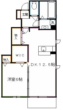 シテラデューズA(1LDK/1階)の間取り写真