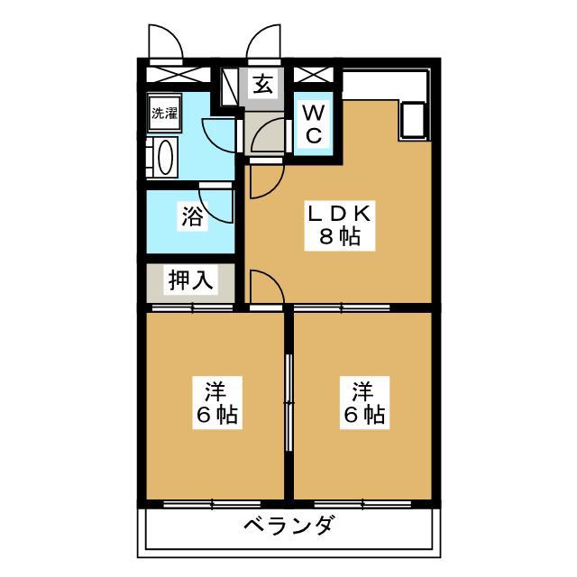 クレール大澤(2DK/3階)の間取り写真