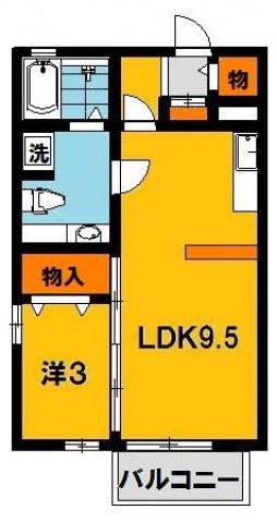 ヴェルデ・ナチュールII B(1LDK/2階)の間取り写真