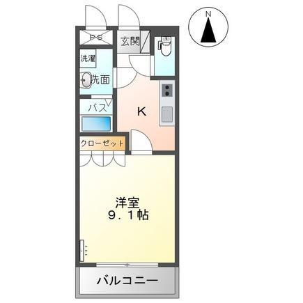 ＪＲ山陰本線 倉吉駅 徒歩27分 2階建 築20年(1K/2階)の間取り写真