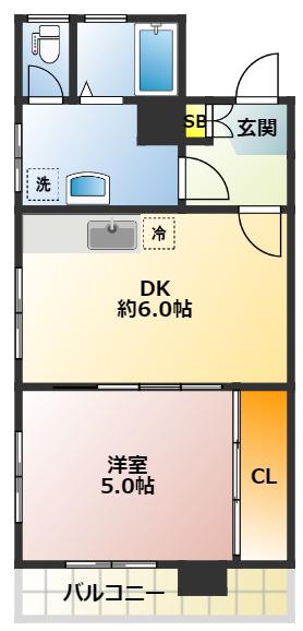 三吉屋ビル(1DK/3階)の間取り写真