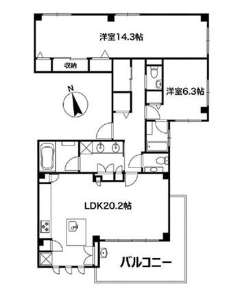 カサ・モンテ(2SLDK/5階)の間取り写真