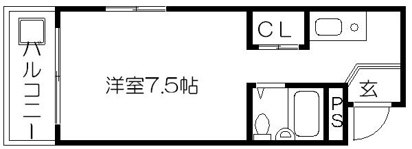 岡崎ビル(1K/4階)の間取り写真