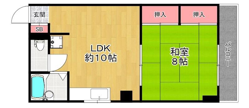 香里ロイヤルプラザ(1LDK/3階)の間取り写真
