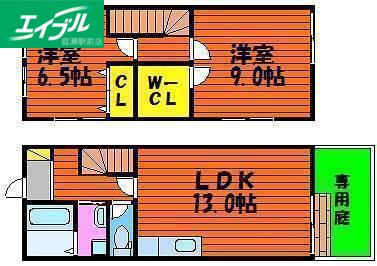 EXE COURT(2LDK/1階)の間取り写真