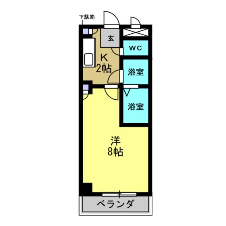 ラフィック・T(1K/1階)の間取り写真