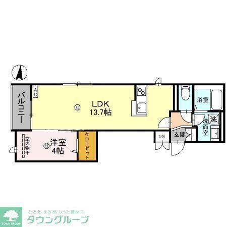DHCR川口芝下(1LDK/1階)の間取り写真