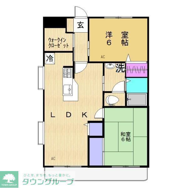メゾンド野川(2LDK/2階)の間取り写真