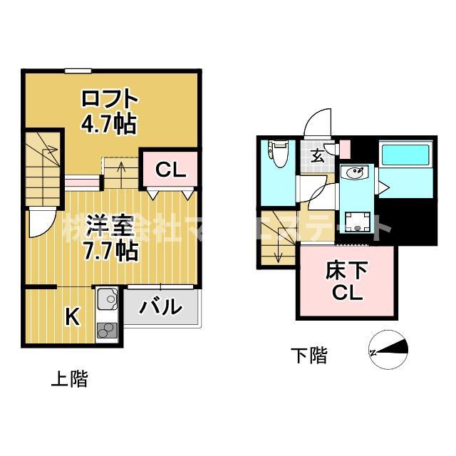 ADC黄金マーレ(1K/1階)の間取り写真