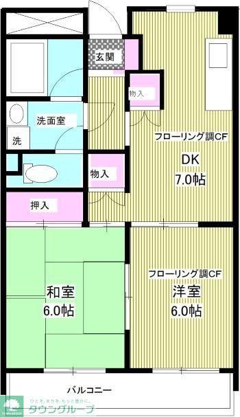 メゾンドアイ弐番館(2DK/3階)の間取り写真
