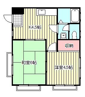 ハイツめぐむ(2DK/3階)の間取り写真