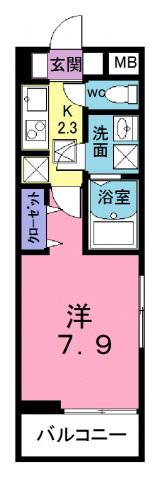 アルバU(1K/3階)の間取り写真