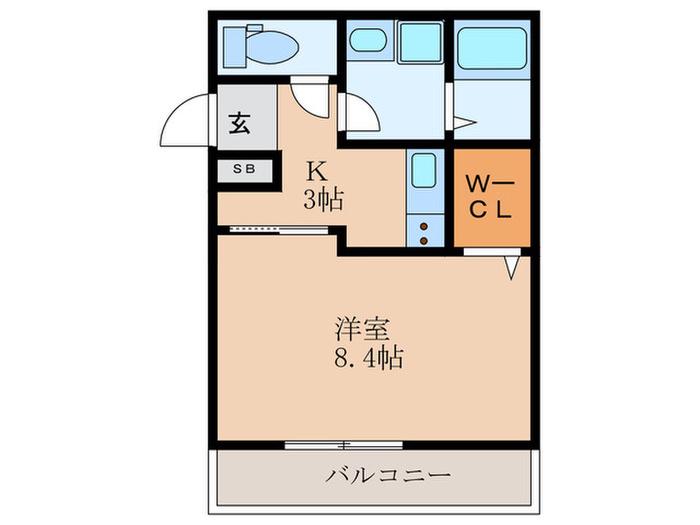 ベルツリー太閤(1K/1階)の間取り写真