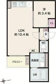 JACK TODANISHII(1LDK/3階)の間取り写真