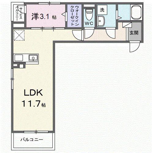 メゾン リッシュ(1LDK/3階)の間取り写真