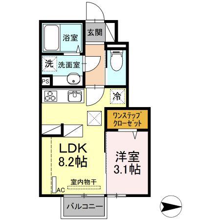 ルナ並木(1LDK/1階)の間取り写真