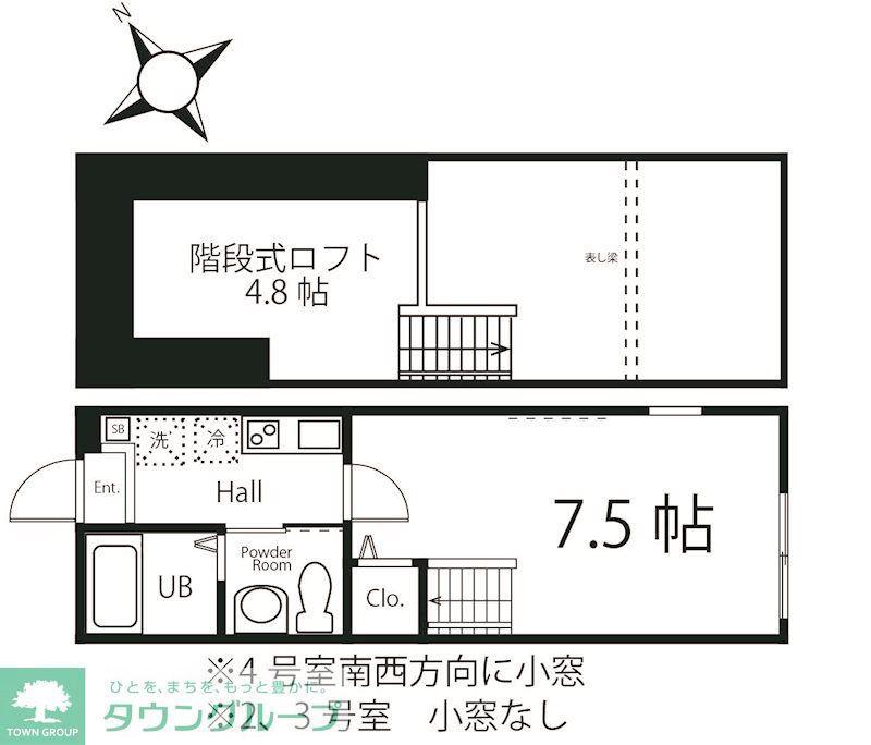 ハーミットクラブハウスマーサ井ノ頭(1K/2階)の間取り写真