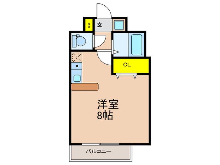 エトワールヴィル-R楠葉(ワンルーム/2階)の間取り写真