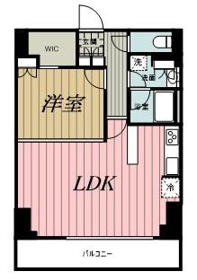 プライムメゾン千葉新町(1LDK/12階)の間取り写真