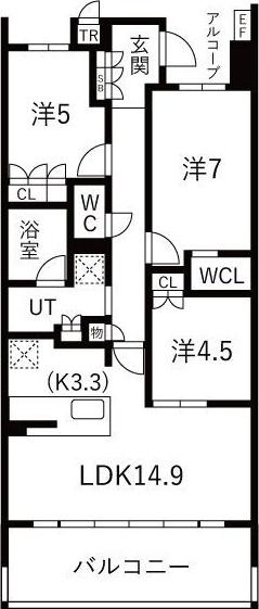 アルバックス知立駅前(3LDK/2階)の間取り写真