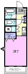 クリサンテーム21(1K/2階)の間取り写真