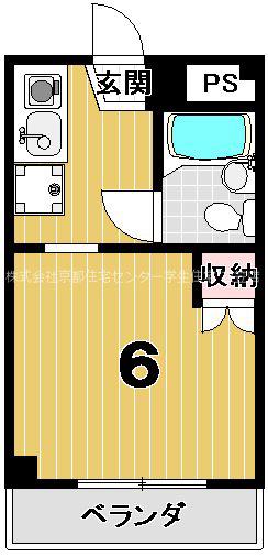 ヴィラ円町(1K/2階)の間取り写真