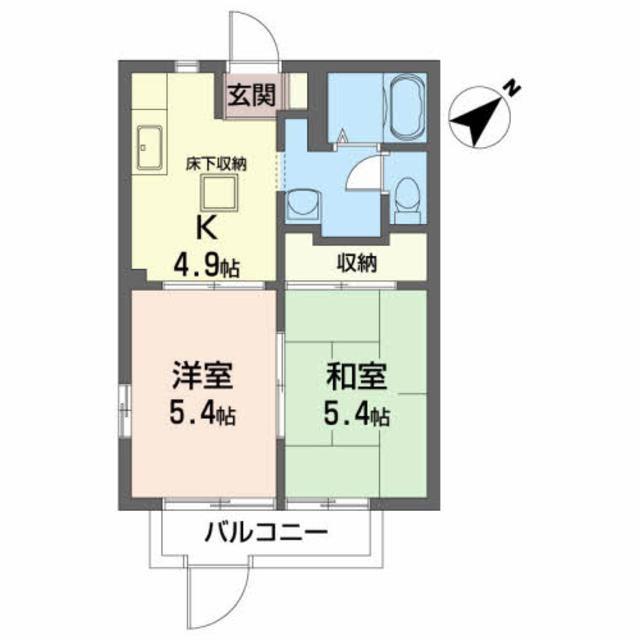 大日向ハイツB(2K/1階)の間取り写真