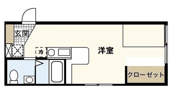 モーリスI(ワンルーム/2階)の間取り写真