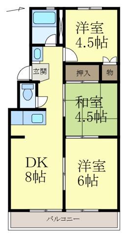 コーポ池尾(3DK/2階)の間取り写真
