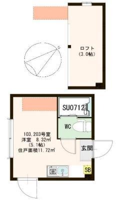 コーポ北池袋(ワンルーム/2階)の間取り写真