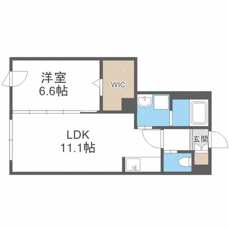 KINO(1LDK/4階)の間取り写真