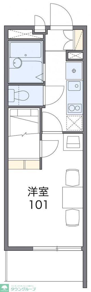 レオパレスサンロク東幕張(1K/1階)の間取り写真