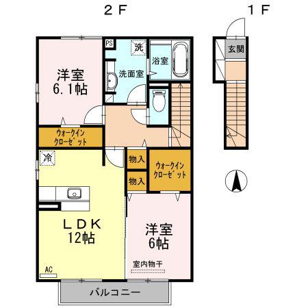 マルガリタ(2LDK/2階)の間取り写真