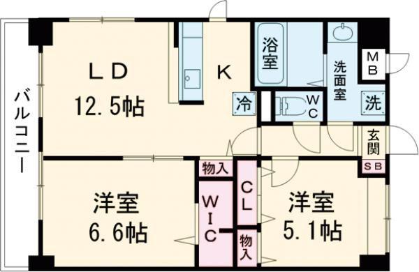 ルーカス長崎諫早I(2LDK/4階)の間取り写真