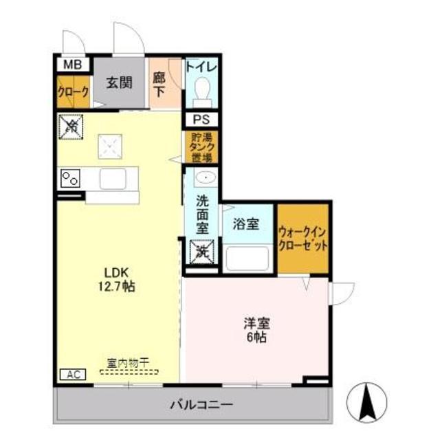 D-ROOM・SKI(1LDK/1階)の間取り写真