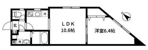 コンフィア東日本橋(1LDK/3階)の間取り写真