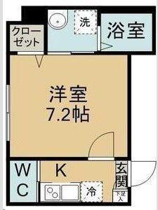 城壁のカメリアI(1K/2階)の間取り写真