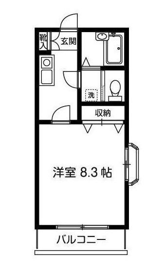 コンフォートII(1K/2階)の間取り写真