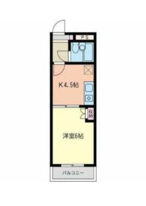 豊信ビル(1DK/2階)の間取り写真