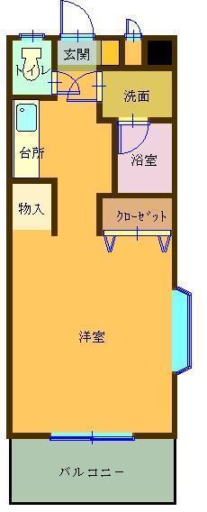 クレアール(1K/1階)の間取り写真