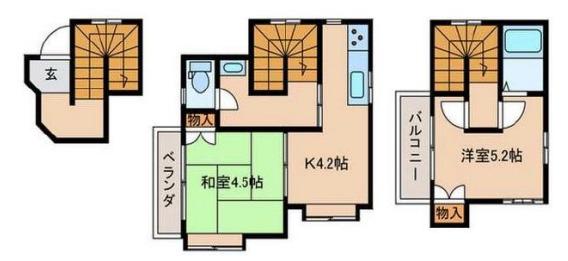 オレスコート板宿II(2K/1階)の間取り写真