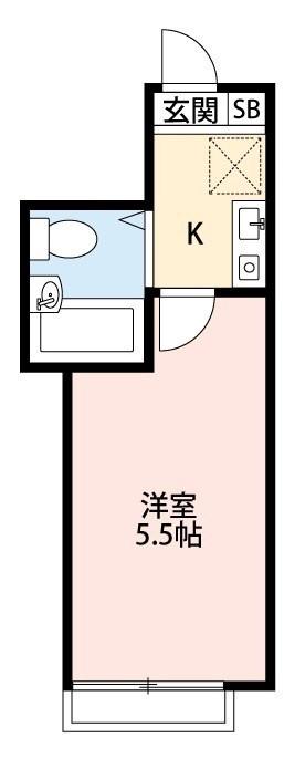 パレノーブル(1K/1階)の間取り写真
