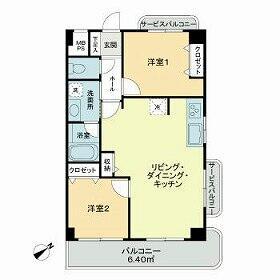 秀和田町レジデンス(2LDK/8階)の間取り写真