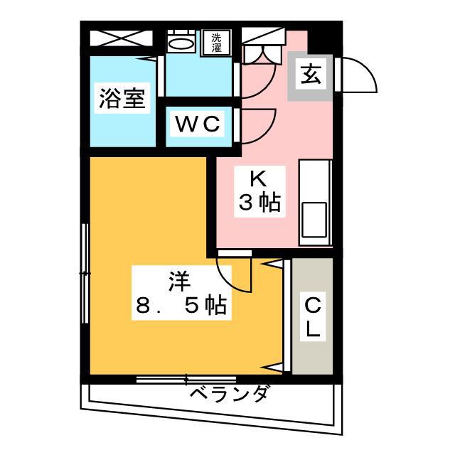 ルミエール99(1K/2階)の間取り写真