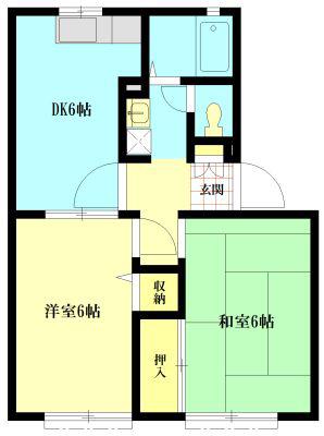 ソフィア石井(2DK/1階)の間取り写真