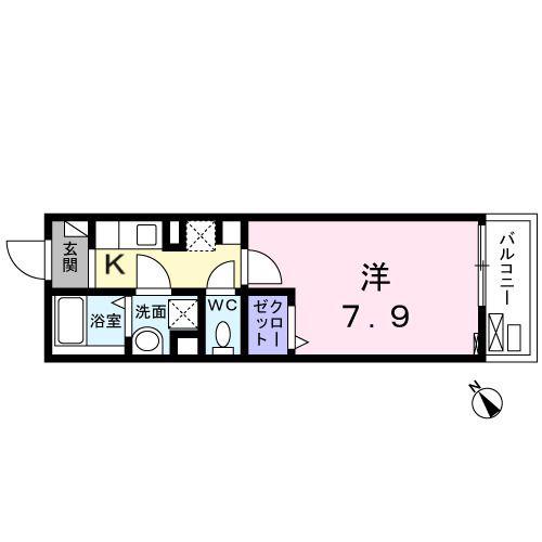 メゾン ド ルナロッサ(1K/2階)の間取り写真