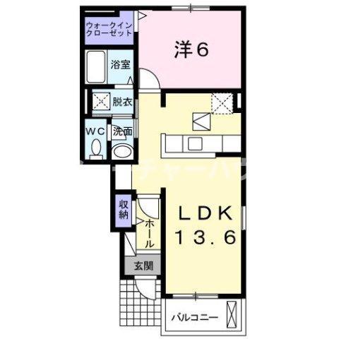 カリーノ(1LDK/1階)の間取り写真