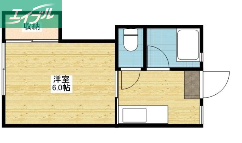 プレール高柳I(1K/2階)の間取り写真